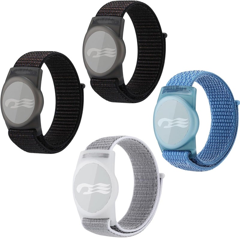 Orisell 3/4/5 Packs Princess Cruise Medallion Holder,Compatible for Princess Cruise Medallion,Breathable Hook&Loop Nylon Sport Style (Black-Black+Grey+Blue) - Image 1